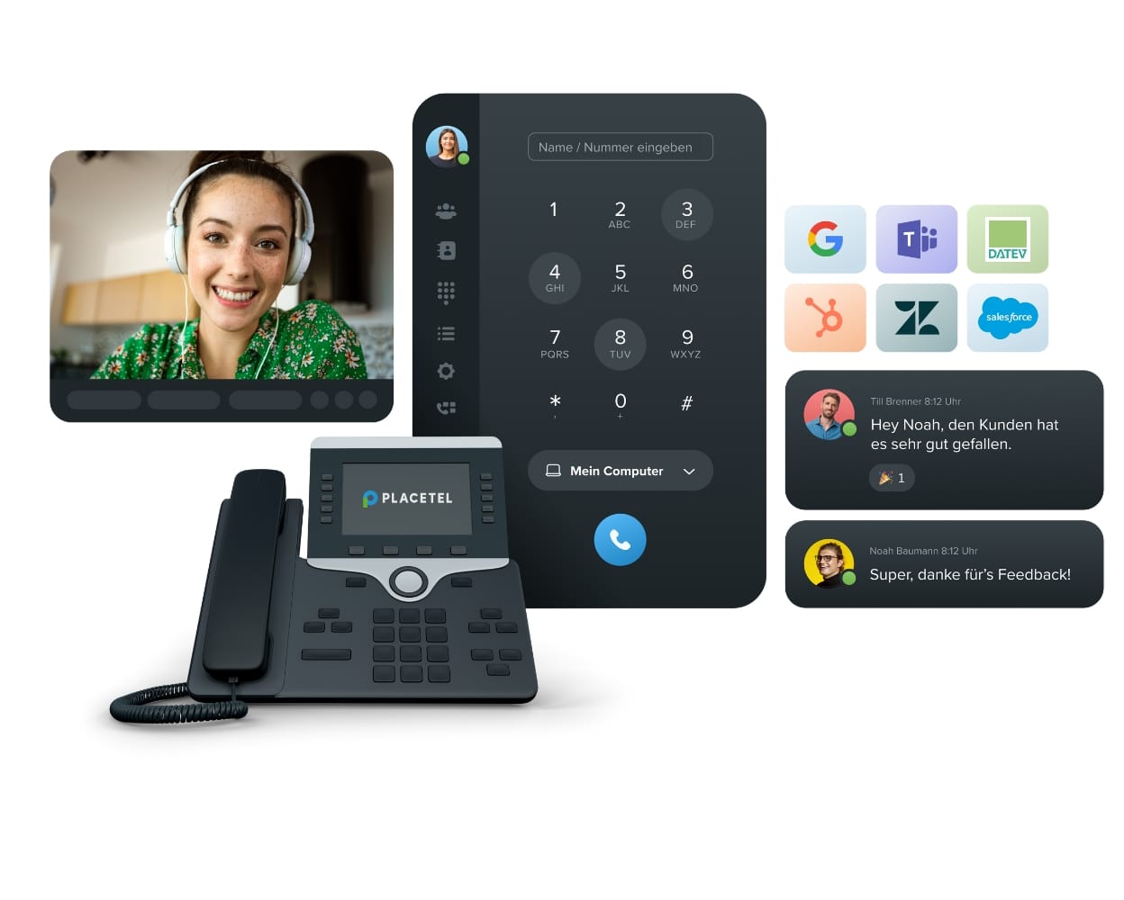 Key Visual von Webex f&uuml;r Placetel mit Cloud-Telefonie, Messaging und Meetings