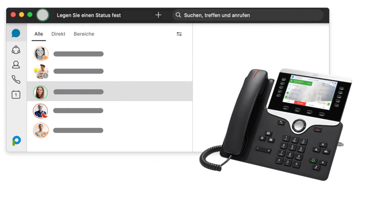 Besetztlampenfelder am Cisco-Telefon und Pr&auml;senzstatus im Webex Client