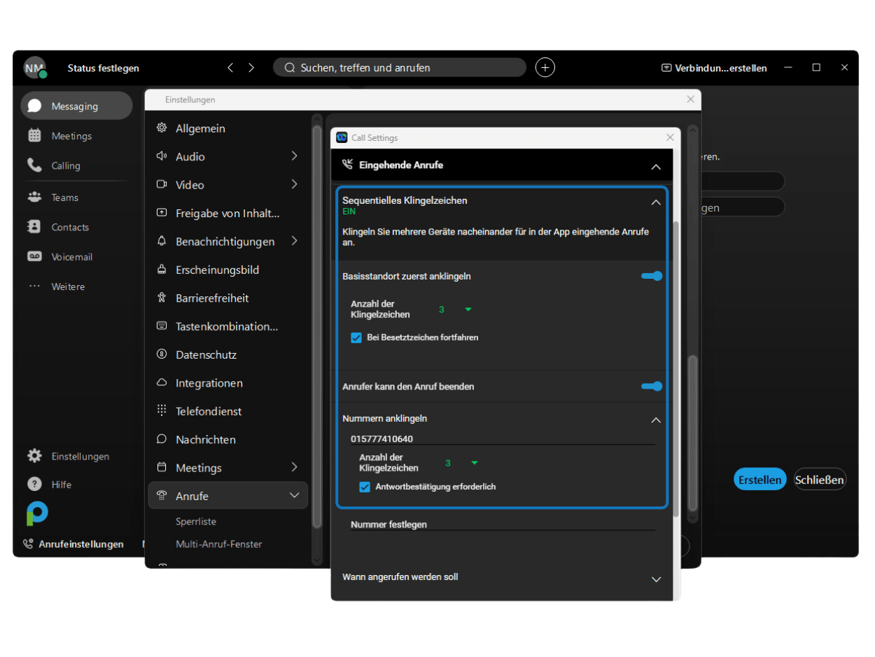 Follow Me Funktion im Webex Client Follow Me Funktion im Webex Client