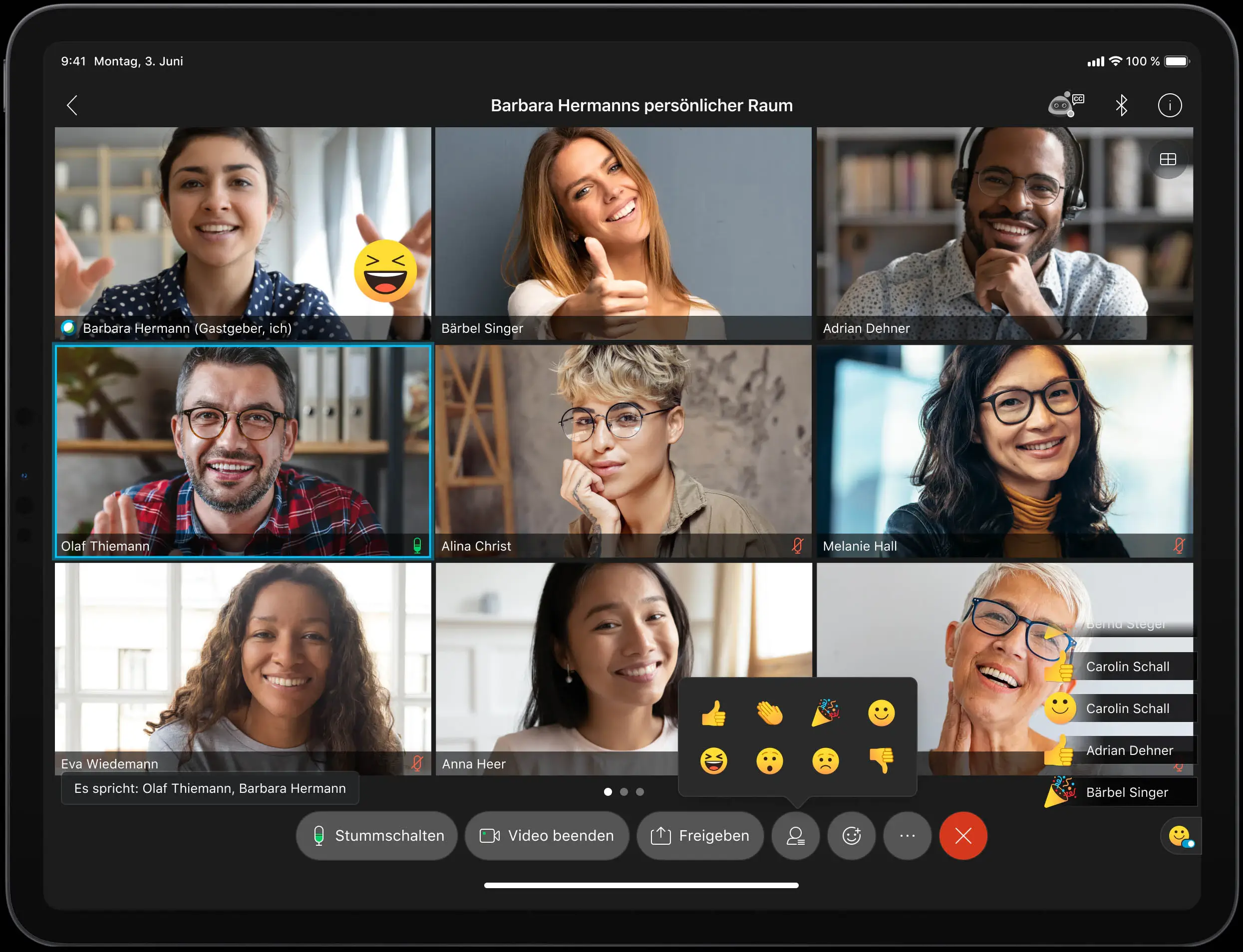 Reaktionen mit Emojis zeigen im Webex Client Reaktionen mit Emojis zeigen im Webex Client