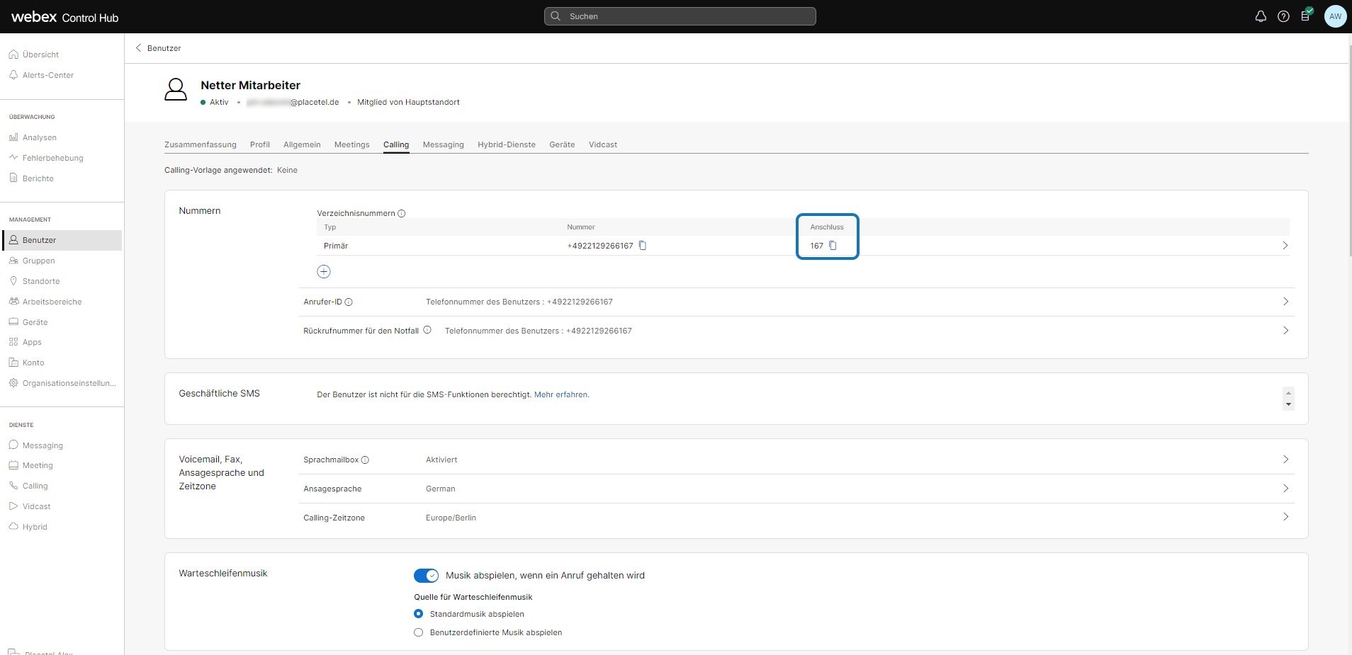 Durchwahl vergeben in der Placetel Weboberfläche Durchwahl vergeben in der Placetel Weboberfläche