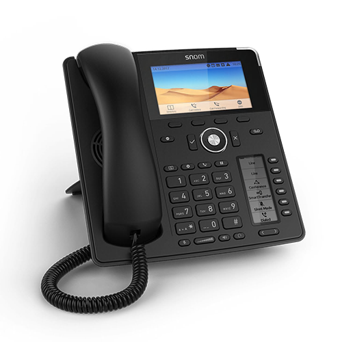Das snom-d785 Telefon vor weißem Hintergrund